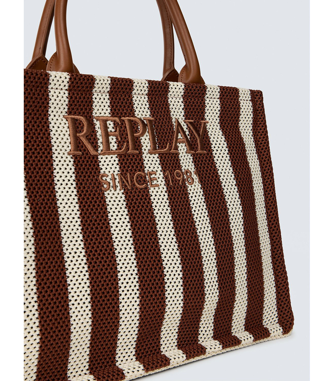 ストライプトートバッグ 詳細画像 レンガ/ホワイト 5